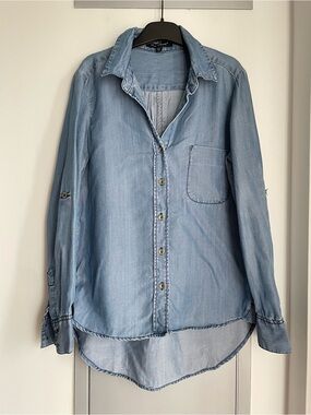 VELVET HEART Light Blue 100% Tencel Button Down Shirt